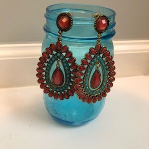 Teardrop Dangle Earrings pink